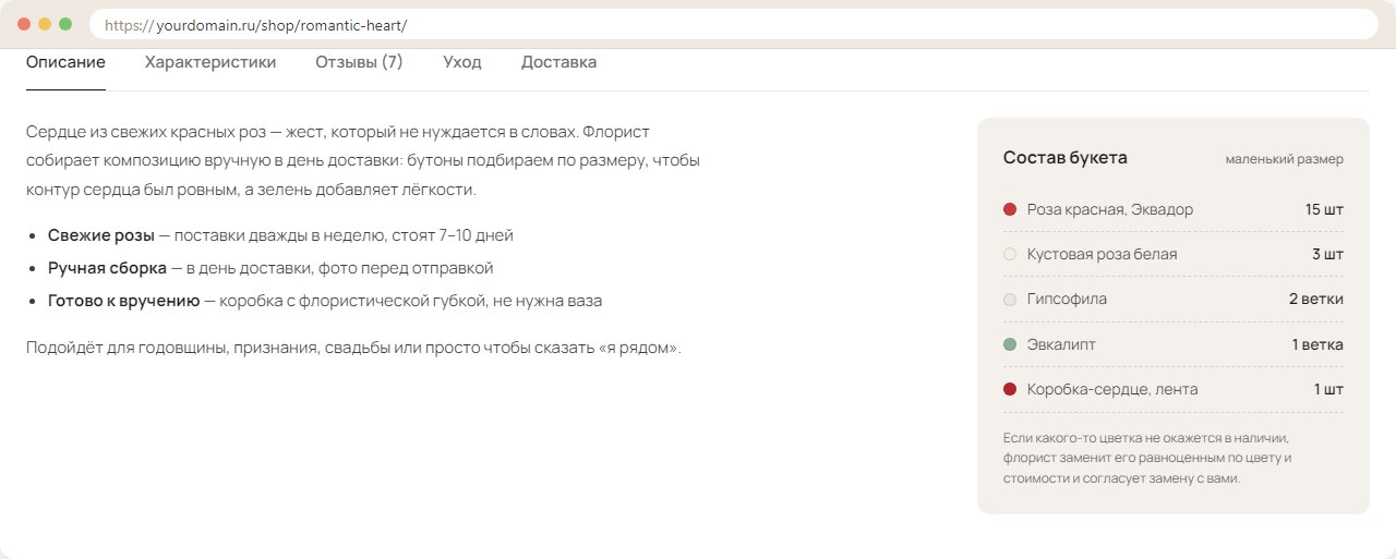 Состав букета